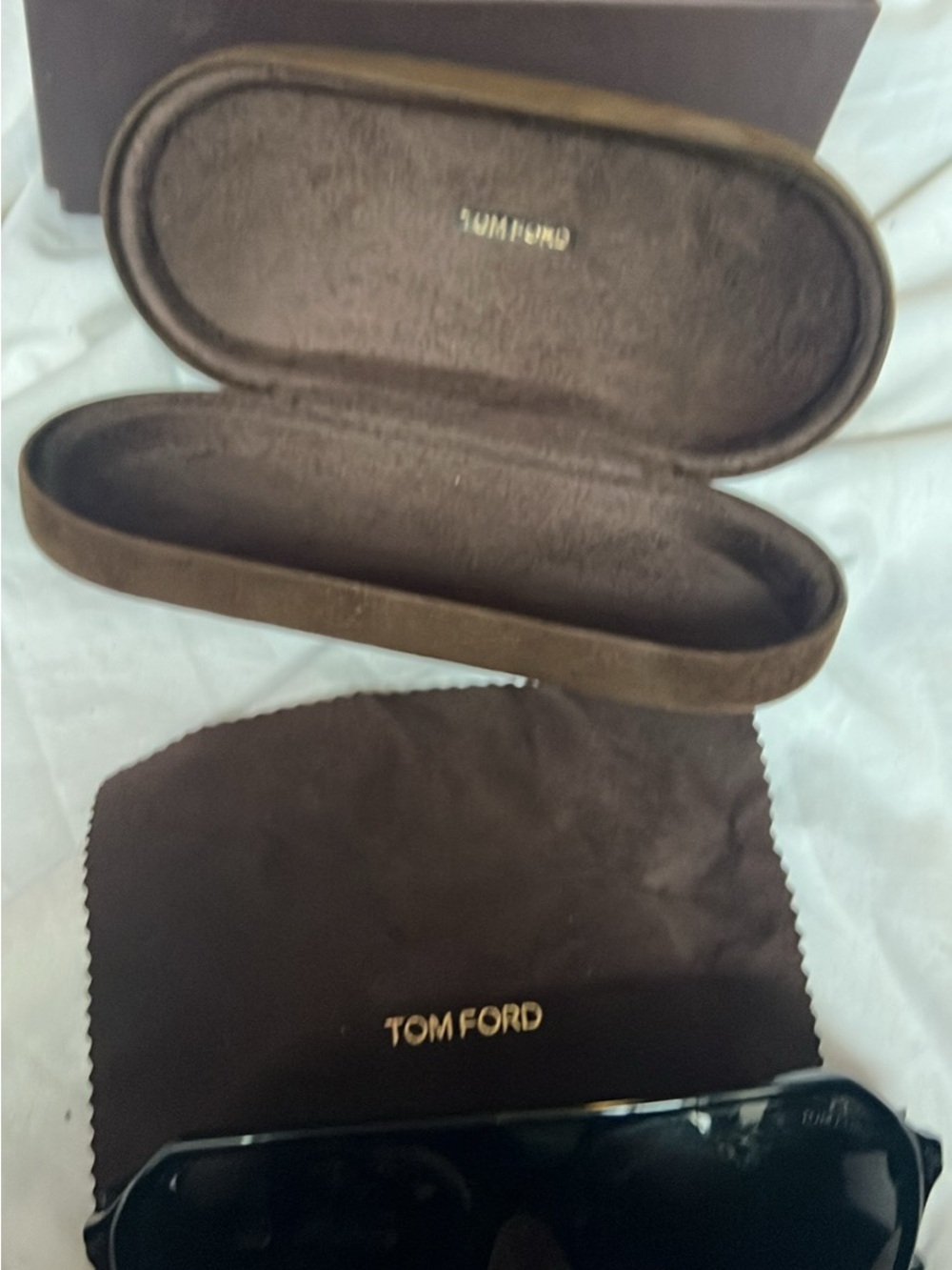 Tom Ford Black Sunglasses with Brown Case and Cloth